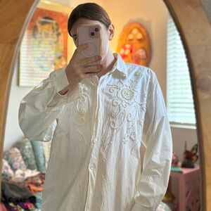 Jane Ashley Western Embroidered Beaded Blouse